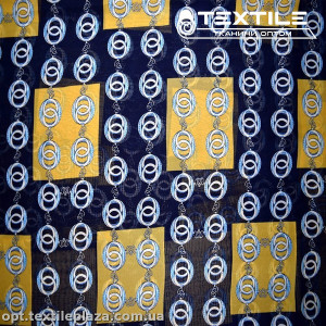 Шифон цветной 3594D1C2 узор, темно-синий