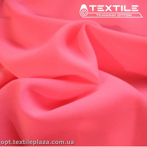 Креп шифон однотонный 2301C20 неоново-розовый