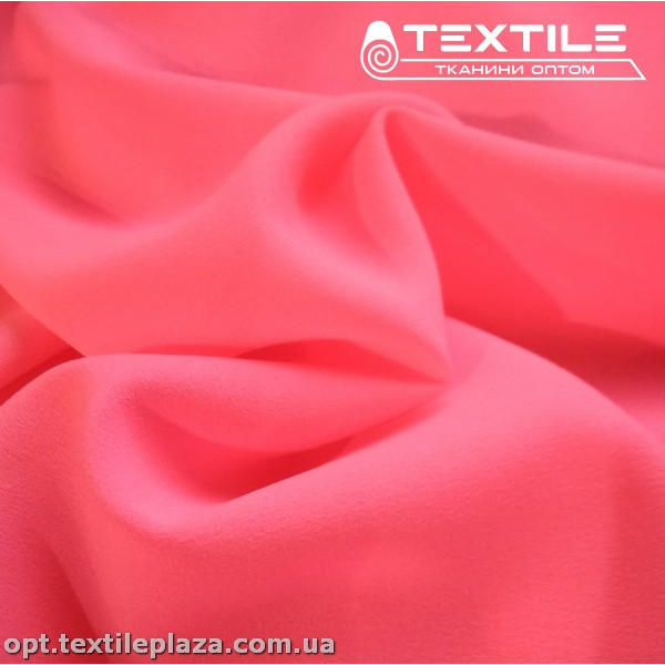 Креп шифон однотонный 2301C20 неоново-розовый
