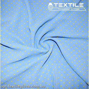 Шифон цветной 4064D110C3 горошек желтый, голубой