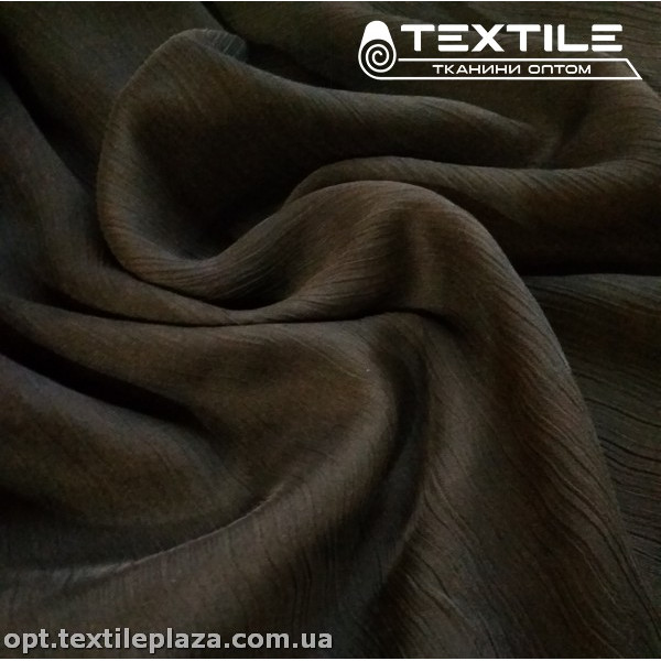 Шифон крэш однотонный 1765C28 Жоржет Peach черный