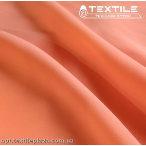Шифон стрейчевый однотонный 10537C10 неоново-лососевый