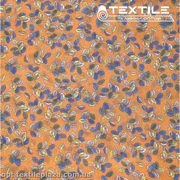 Шифон крэш цветной 4095D170C3 листья, медовый