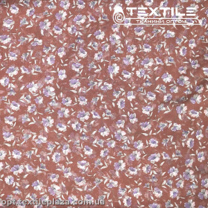 Шифон крэш цветной 4095D169C2 цветы сиреневые, коричневый