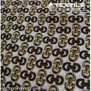 Шифон цветной 3808D15C1 пряжки желто-оливковые, белый