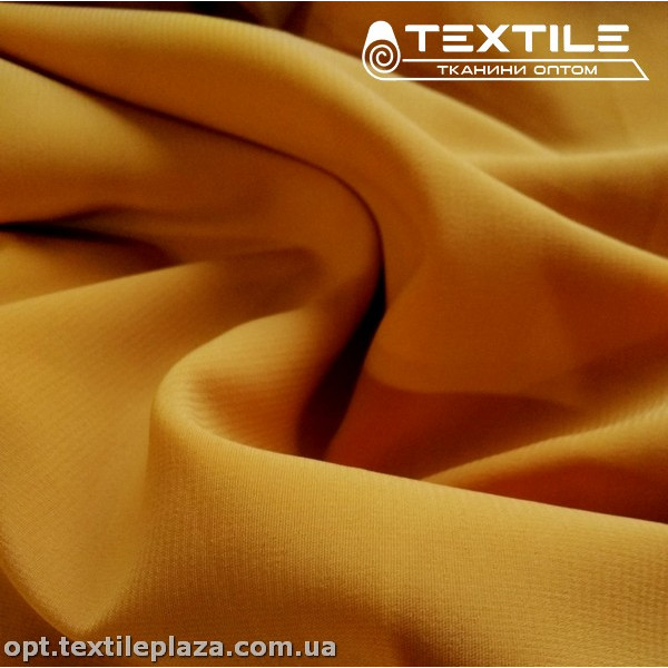 Шифон стрейчевый однотонный 11248C2 горчичный