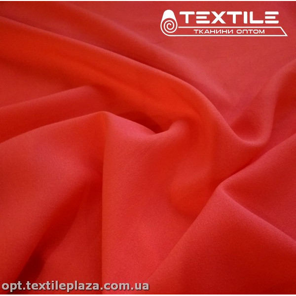 Креп шифон однотонный 2183C8 неоново-коралловый
