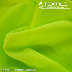 Креп шифон однотонный 2301C30 неоново-лаймовый