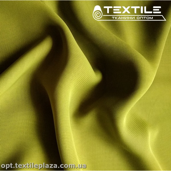 Шифон однотонный 9653C30 ярко-оливковый