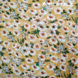 Шифон цветной 4059D9C4 цветы белые, бежевый