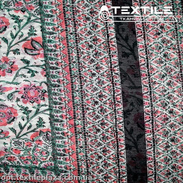 Шифон крэш цветной 2334D153C2 узор, розовый