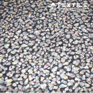 Шифон крэш цветной 4095D12C1 пятна, черный