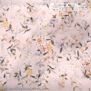 Шифон крэш цветной 4095D179C2 цветы желтые, розовый