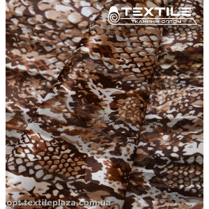 Шифон люрекс цветной 4292D1C3 питон коричневый, белый