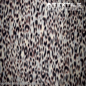 Шифон цветной 3594D3C1 леопард коричневый, молочный
