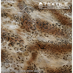 Шифон крэш цветной 6743D5C1 леопард, бежевый