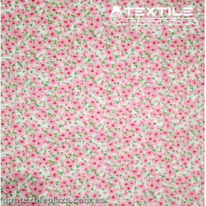Шифон цветной 4059D6C1 цветы розовые, белый
