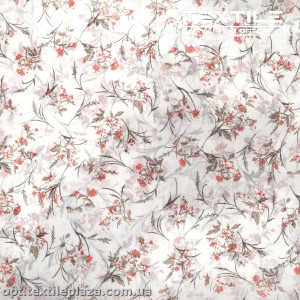 Шифон крэш цветной 4095D164C1 цветы красные, белый