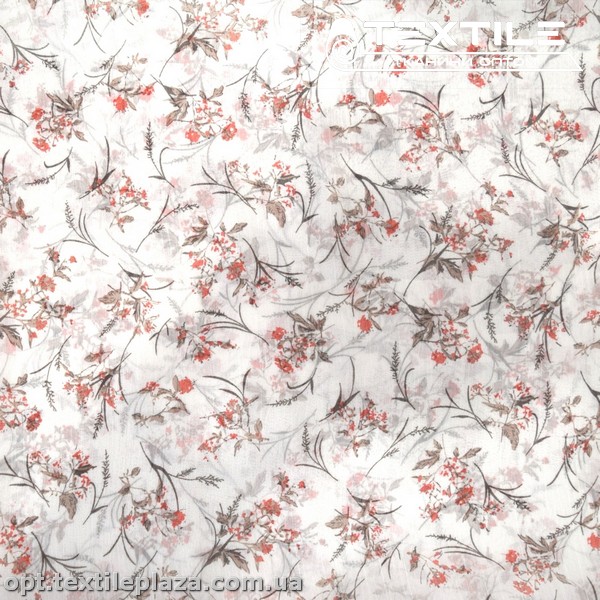 Шифон крэш цветной 4095D164C1 цветы красные, белый