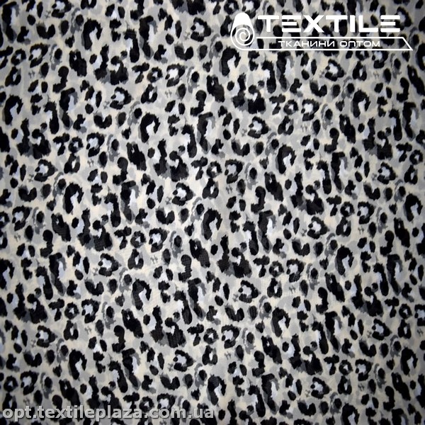 Шифон цветной 3594D3C2 леопард серый, молочный