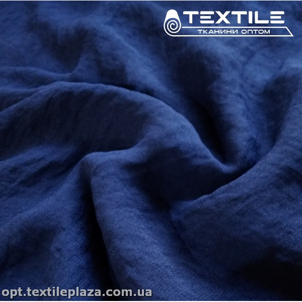 Шифон крэш однотонный 2697C21 Жоржет Peach темно-синий