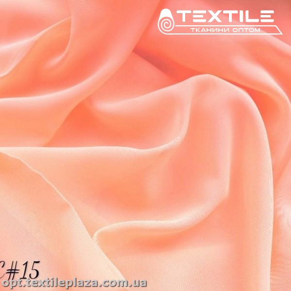 Шифон однотонный 21721C15 розово-персиковый