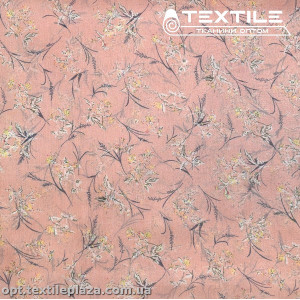 Шифон крэш цветной 4095D164C2 цветы бело-желтые, пудровый