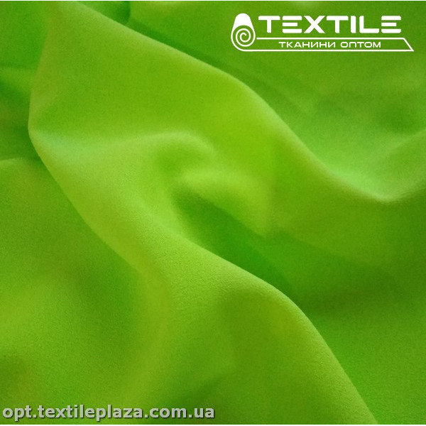 Креп шифон однотонный 2301C11 неоново-лаймовый