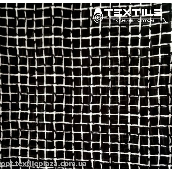 Шифон цветной 3808D3C1 клетка, белый