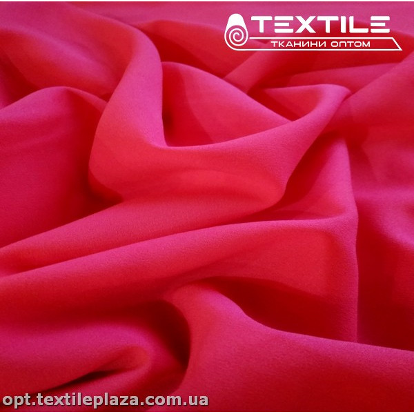 Креп шифон однотонный 2301C16 розово-малиновый
