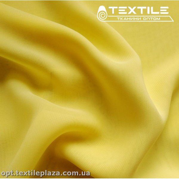 Шифон однотонный 3194C32 лимонно-желтый