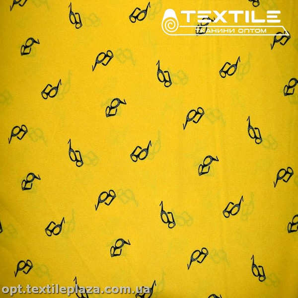 Креп шифон цветной 3527D5C1 очки, желтый