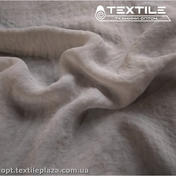 Шифон крэш однотонный 2697C5 Жоржет Peach светло-серый