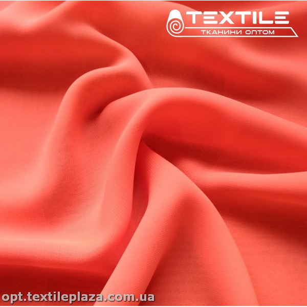 Шифон однотонный 4819C17 розово-оранжевый