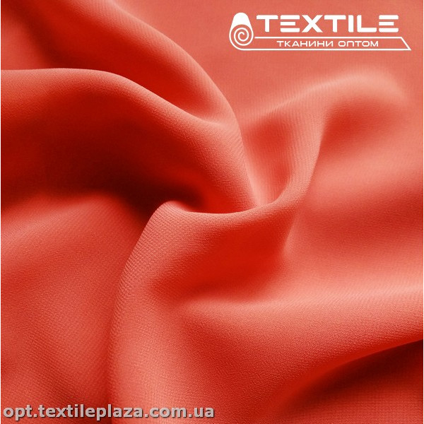 Шифон однотонный 19157C5 ярко-лососевый
