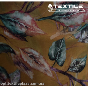 Шифон цветной 3889D779C2 листья, медово-бежевый