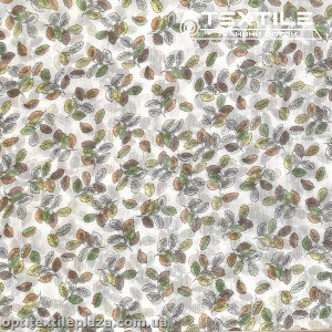 Шифон крэш цветной 4095D170C1 листья, белый