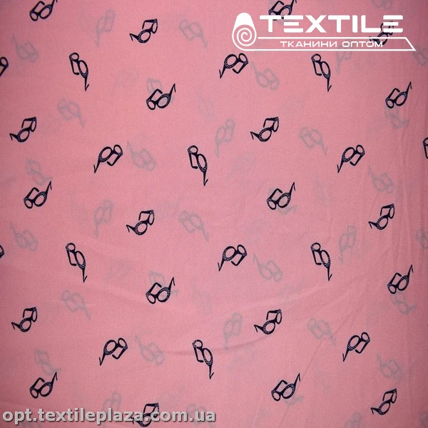 Креп шифон цветной 3527D5C2 очки, розовый