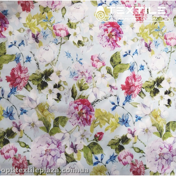 Супер софт цветы 3810D16C1 розово-желтые, голубой