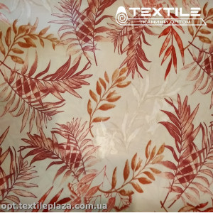 Супер софт листья 3811D1C1 кирпичные, твил молочный