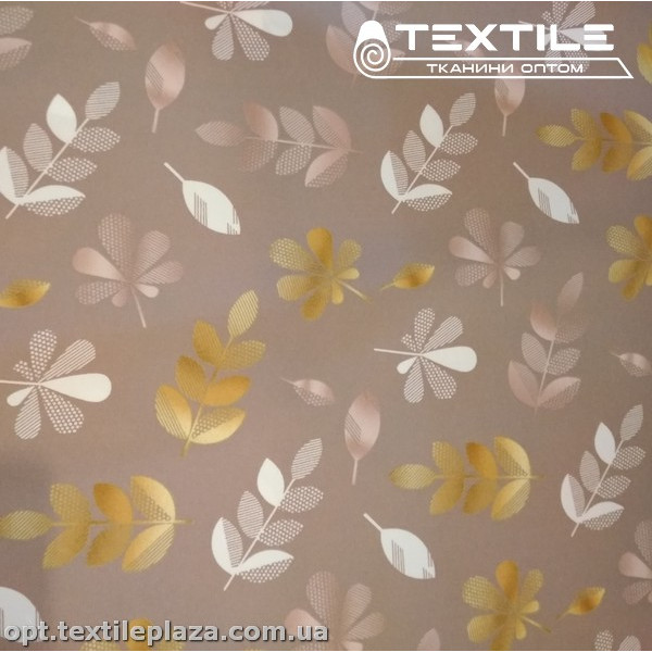 Супер софт листья 3905D12C2 золотистые, серо-бежевый