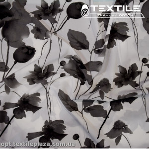 Супер софт цветы 3810D1C1 серые, белый