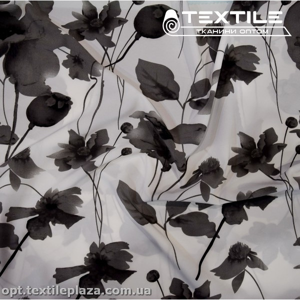 Супер софт цветы 3810D1C1 серые, белый