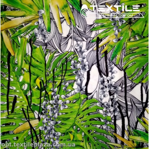 Супер софт листья 4069D1C1 зеленые, белый