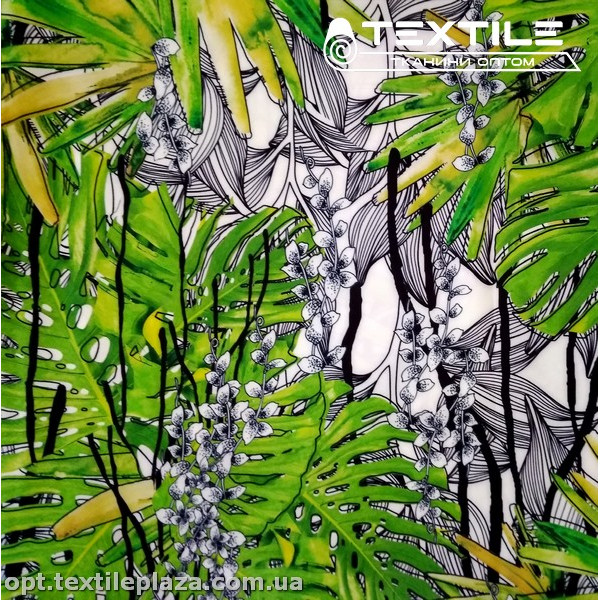 Супер софт листья 4069D1C1 зеленые, белый