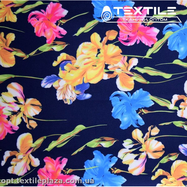 Супер софт цветы 3930D5C2 желто-голубые, темно-синий