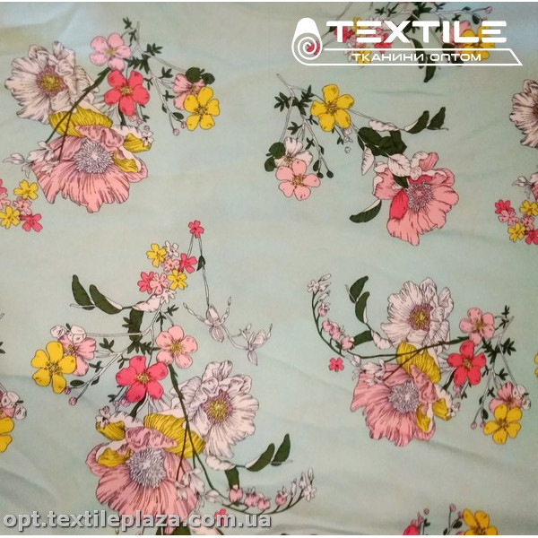 Супер софт цветы 3906D17C2 розовые, светло-мятный