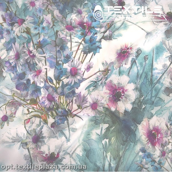 Супер софт цветы 4077D33C1 мятно-голубые, белый
