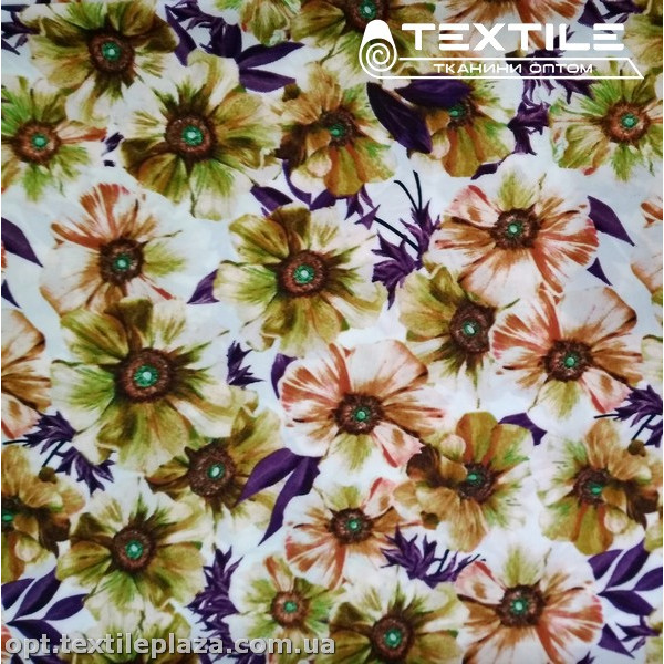 Супер софт цветы 4029D2C1 оливковые, белый