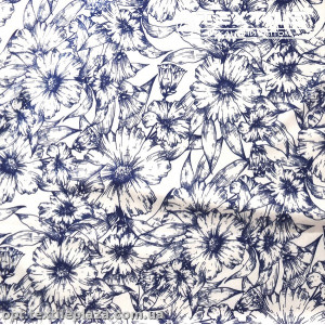 Супер софт цветы 3810D33C1 синие, белый